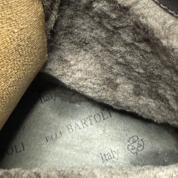 Elli Bartoli Black Leather Combat Boots Lace-Up Size 41 Italy Fur Lug Sole US 10 - Picture 8 of 10